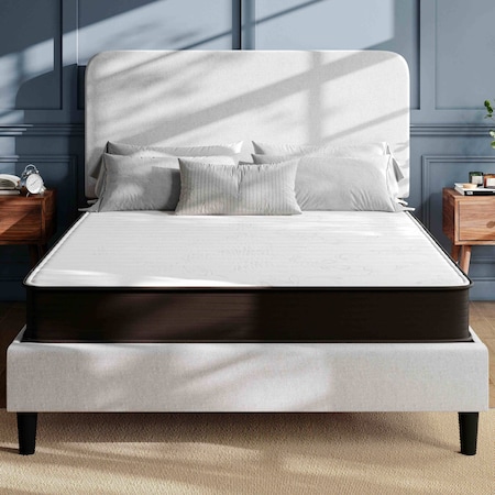 Flash Furniture Dream 8 Inch Hybrid Mattress, Queen Size High Density Foam and Innerspring Mattress in a Box DR-E238-B-Q-GG